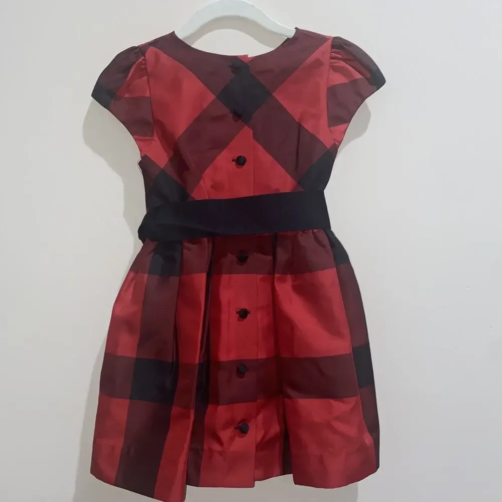 RALPH LAUREN NWT 24M Baby Holiday Buffalo Plaid Dress Cloth Buttons Christmas